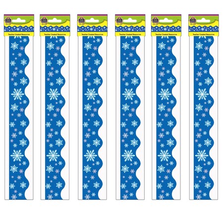 Teacher Created Resources Snowflakes Border Trim, 35 Feet Per Pack, PK6 TCR4139